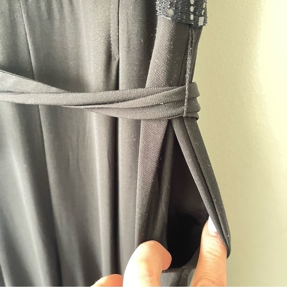 ❌SOLD ❌Anne Klein High Waist Wide Leg Black Sequins Jumpsuit with tie Waist size - Picture 6 of 10